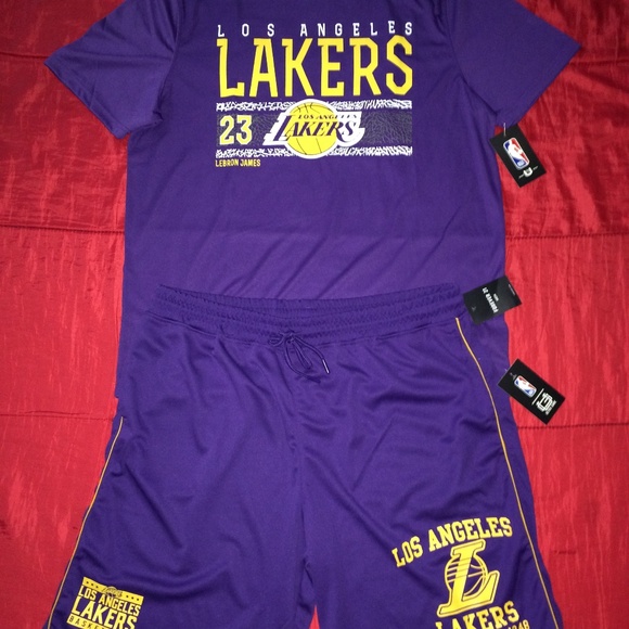 LAKERS XL Combo! LeBron T & Lakers Shorts (BNWT)